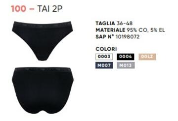 TRIU100TAI B- 100tai b slip donna cotone 100 tai (set 2pz) - Fratelli Parenti